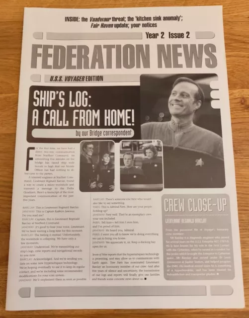 NEWSLETTER - Star Trek Federation News Year 2 Issue 2 U.S.S Voyager Edition