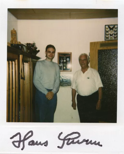 HANS STURM - Knight's Cross winner - in-person, hand-signed original polaroid