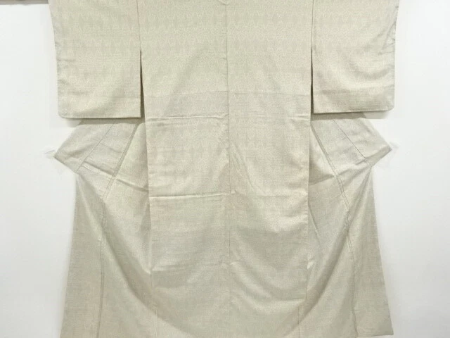 6878195: Japanese Kimono / Antique Kimono / Tsumugi / Woven Geometric