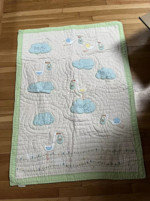 Pottery Barn Kids Baby Quilt Stork