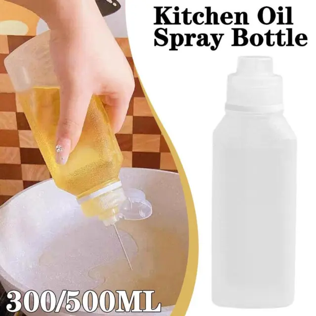 Plastic Oil Bottle Squeeze Dispenser Olive Vinegar Cooking Kitchen F7R1