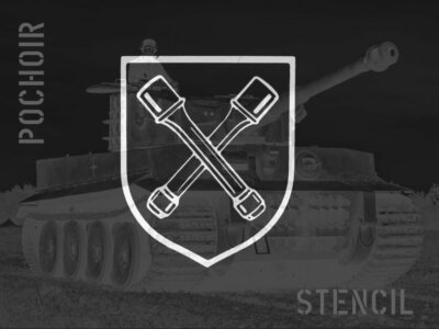 jeep willys POCHOIR STENCIL MARQUAGE ALLEMAND GERMAN PANZER WAFFEN 33 12CM 
