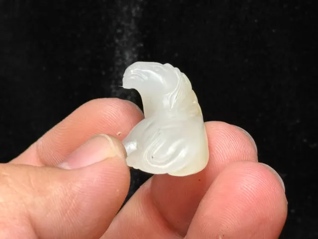 antique chinese jade carvings horse Hetian white jade Yuan or Qing dynasty style 2