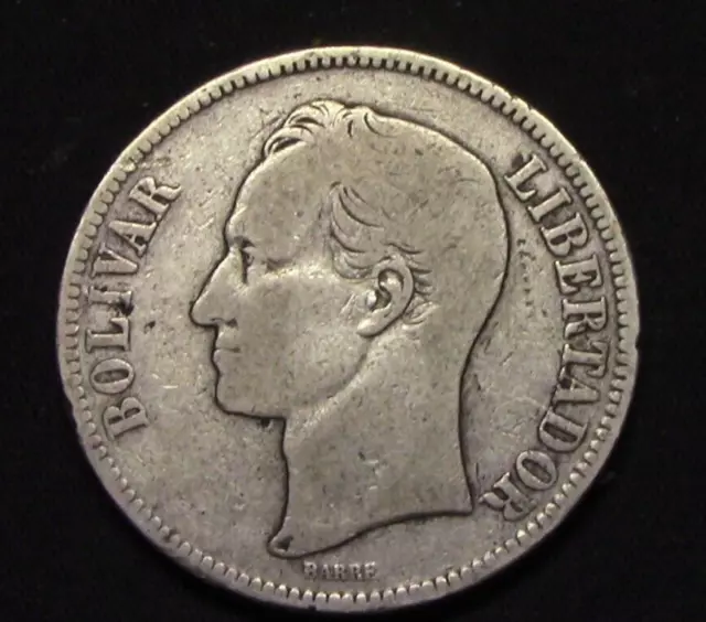 VENEZUELA Silver coin 5 Bolivar  1903 Philadelphia Mint