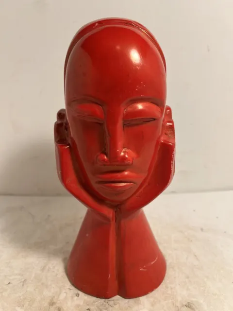 Rare Large Heavy 9 lb 2 oz African Kenya Artisan Carved Stone Head in Hands