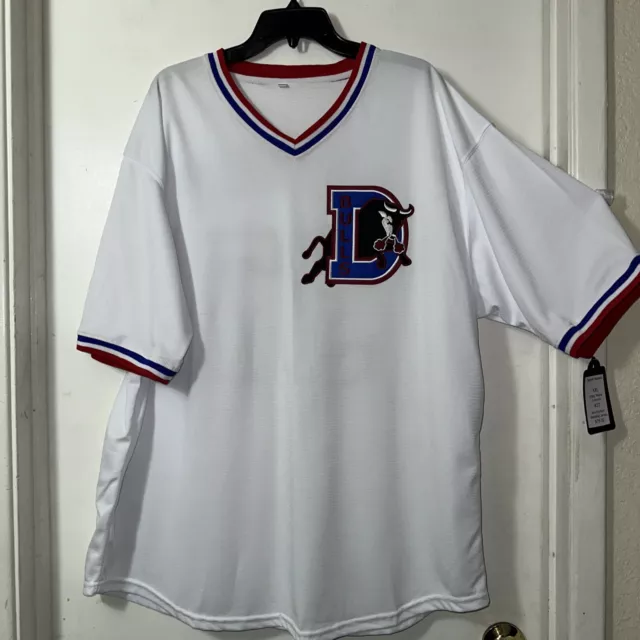 Calvin “Nuke” Laloosh Throwback White Bull Durham Movie Jersey Mens Size 2XL New