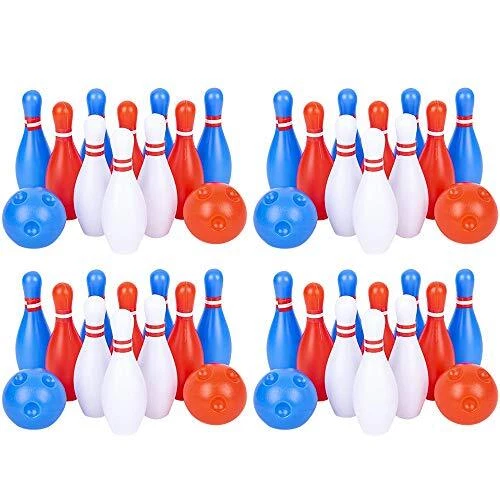 Bowling Set for Kids, 4 Mini Sets, Each Set Includes 10 Pins and 2 Balls,