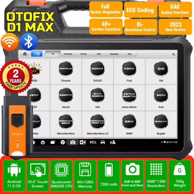 👍OTOFIX D1 MAX PRO Profi KFZ OBD2 Diagnosegerät ALLE SYSTEM ECU Key Codierung