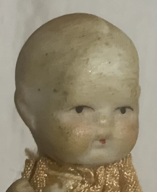 All Bisque Antique Doll Baby Toddler Mini Miniature Dollhouse 3” Jointed Arms