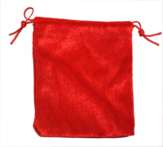 100 Jewellery Bags Red 7 X 7 CM - Fabric