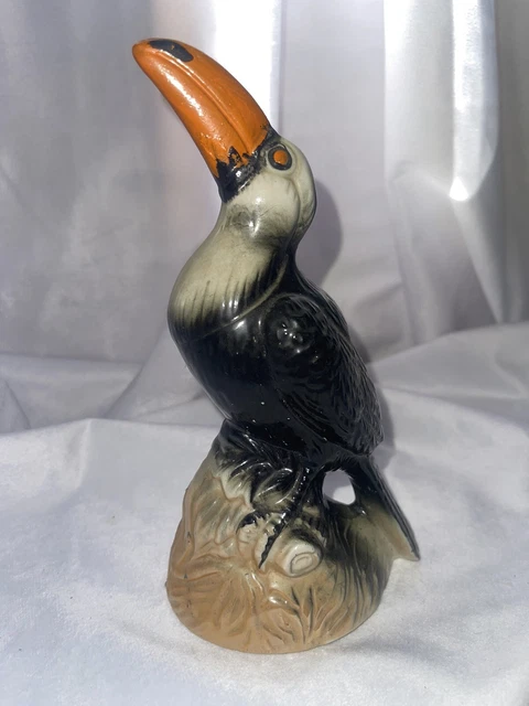 Vintage Ceramic Toucan Bird Figurine - Handcrafted in Brazil, Tropical Decor