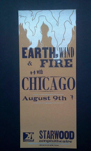 CHICAGO Earth Wind Fire HATCH SHOW PRINT Nashville Starwood 2005 Concert Poster CHICAGO Earth Wind Fire HATCH SHOW PRINT Nashville Starwood 2005 Concert Poster