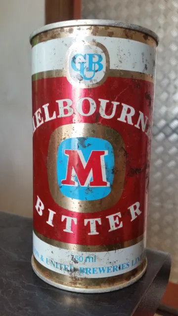 rare  vintage melbourne bitter 750ml beer tin  can (empty)