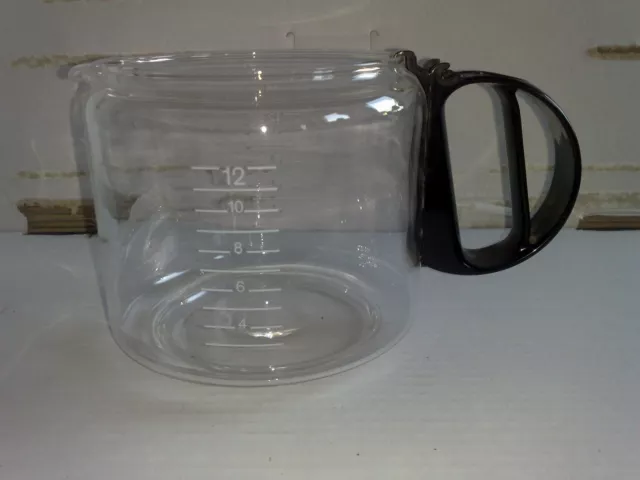 Braun Kaffeemaschinen-Ersatz-Glaskanne Griff schwarz ohne Deckel 12 Tassen