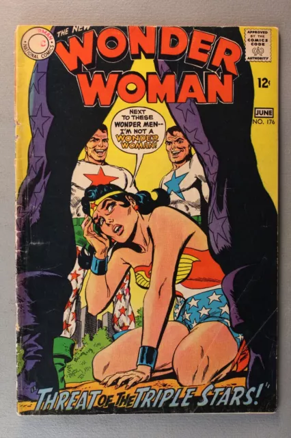 Wonder Woman #176 *1968* "Threat Of The Triple Stars!" Cover ~ Irv  Novick