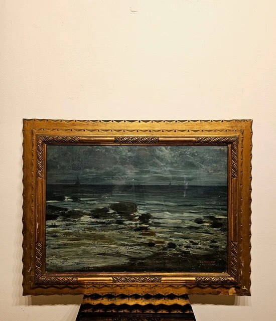 Dipinto Marina Santa Margherita Ligure Carlo Costantino Tagliabue