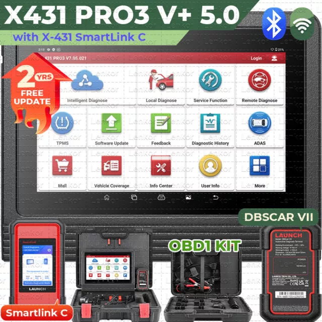 LAUNCH X431 V+ 5.0 SmartLink C as HDIII Heavy Duty Truck Diagnostic Scanner Tool