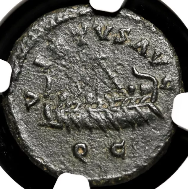 Allectus Romano-British Empire Usurper AD 293-296 GALLEY, AE Quinarius Coin NGC