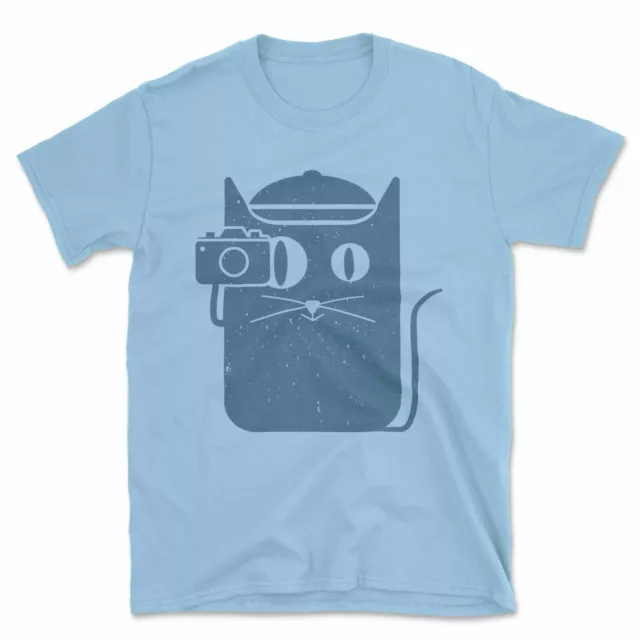 T-shirt fotografo gatto | divertente fotografia effetto invecchiato fotocamera regalo gattino
