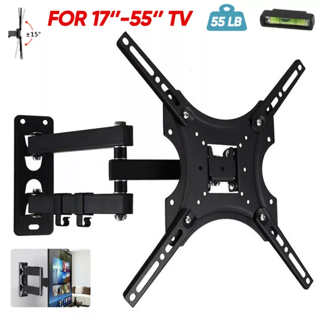 Full Motion Lcd Led Tv Wall Mount Bracket Swivel Tilt 17 32 36 37 40 42 46 50 55