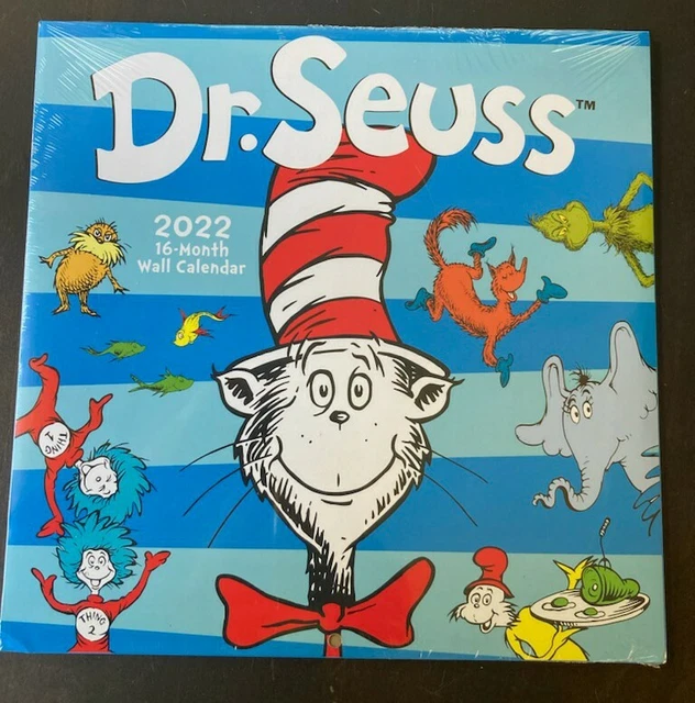 DR. SEUSS WALL Calendar 2022 16 Month, New, Sealed Cat in the Hat, 10