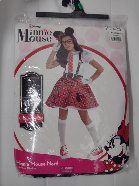Disney Minnie Mouse Nerd Halloween Costume, Child Medium 8-10