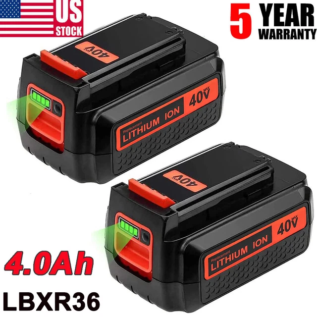 2X 40V 4Ah for Black and Decker 40Volt Max Lithium Battery LBX2040 LBXR36 LST136
