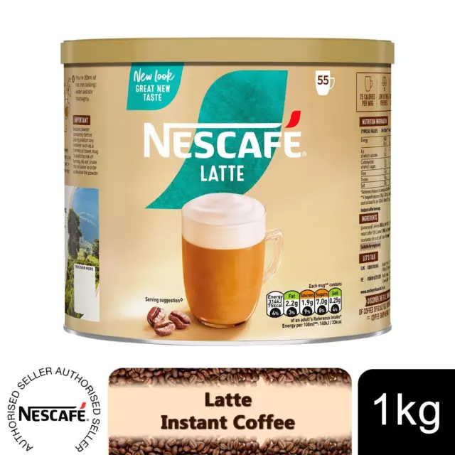 Nescafe Gold Instant Coffee Granules Latte Low Sugar, 1kg Tin