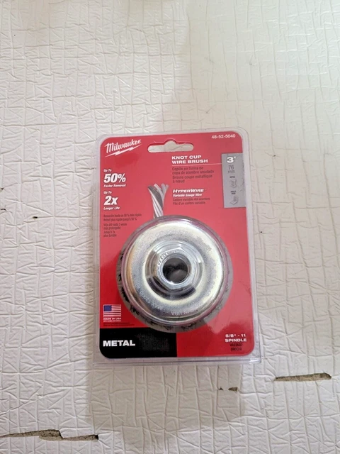 Milwaukee 48-52-5040 3" Knot Cup Brush 5/8"-11 Spindel