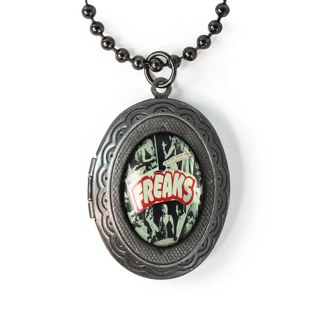 Freaks Oddity Side Show Circus Freak Show Gunmetal Keepsake Locket Necklace