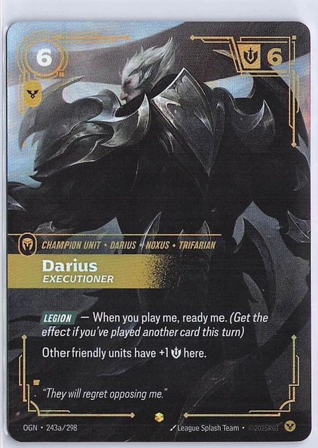 RIFTBOUND ORIGINS LEAGUE Of Legends CN Darius Executioner 243a/298 Alt ...