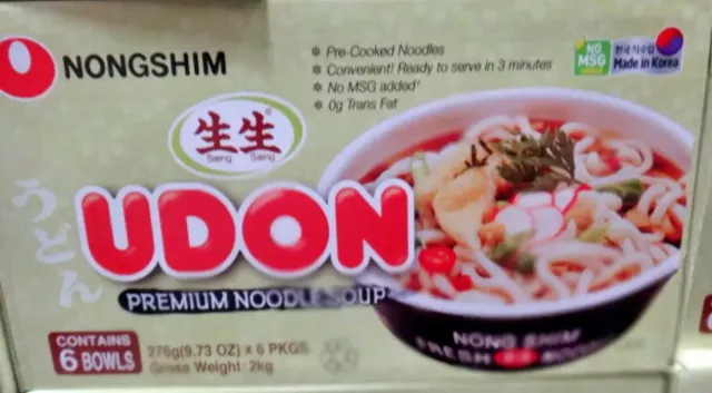 Nong Shim Udon Noodle Bowl 6 x 276G