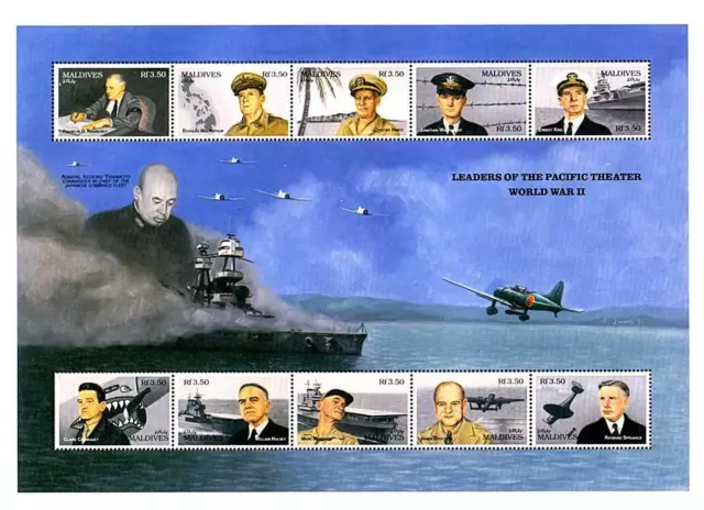 Malediven = WWI Pacific Battles Führer M/S MNH Roosevelt, Schiffe, Flugzeuge