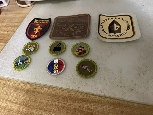 Vintage Cub /Boy Scouts Patches/Decal/Award/ Lot Of 9