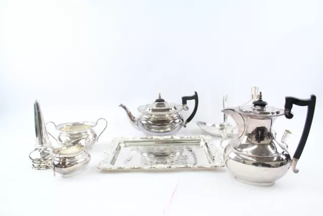 Silver Plate Plate Antique Vintage Epergne Vase Tea Set Entreé Dish x 7 4176g