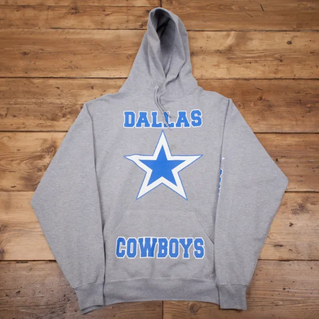 Vintage 90s NFL Sweatshirt XL Dallas Cowboys Hoodie Grey Jerzees R24699