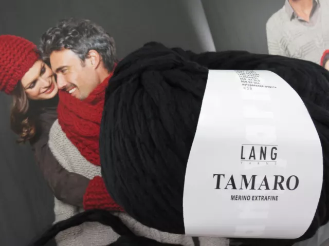 1000 g TAMARO chunki Wolle Schwarz Fb. 04 Merino Lang Yarns Lana UVP 149,50 €
