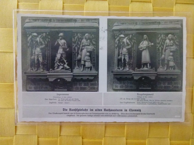 s/w AK gel.1937 Glockenspiel im alten Rathausturm in Chemnitz