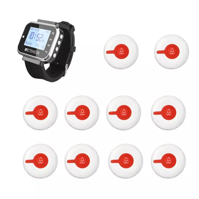Restaurant Wireless Calling System for TD110 Watch 10 Call Buttons Cafe Club Bar