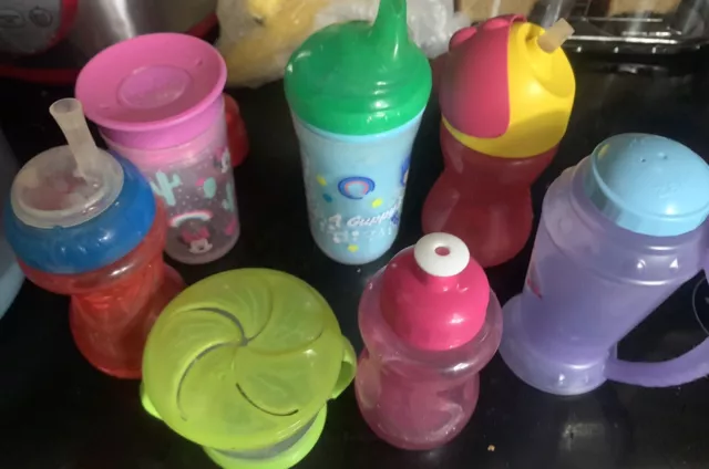 Girls Boys Various Set Of Nursers, Sippy Cups, And Sippers. Infant Toddler Cup