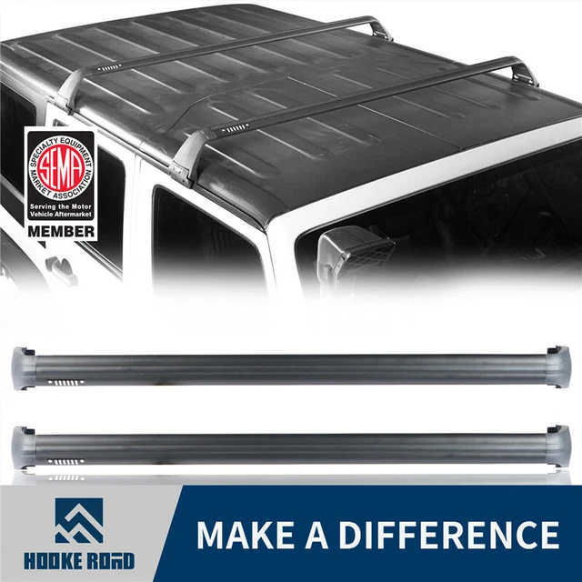 Jpcv Heavy Duty Roof Rack Cross Bars For Jeep Wrangler JK JL 2007-2019 – Aluminum Luggage Carrier - View #5