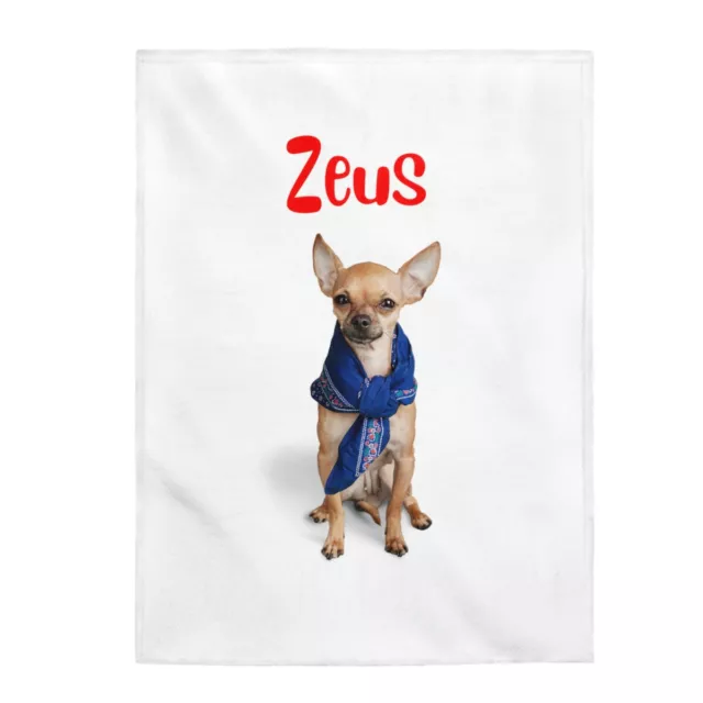 Chihuahua Custom Dog Throw Blanket Personalized Photo Gift 30x40 50x60 60x80