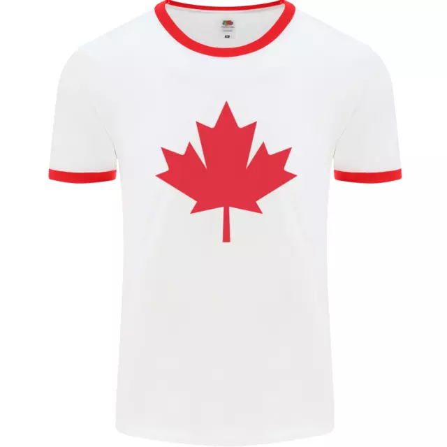 Bandera Canadá Arce Hoja Hombre Ringer Camiseta