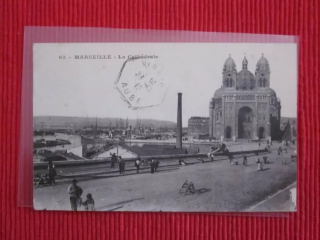 Cpa Written Stamp Marseille La Cathedral 13