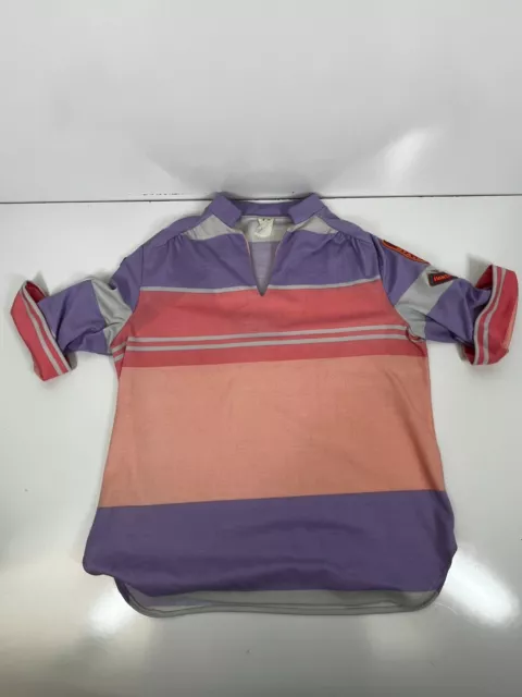 VINTAGE 1980S PINK Purple Short Sleeve Bowling Polo Shirt 600 Club ...