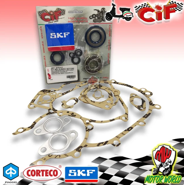 Guarnizioni Piaggio Vespa 50 Ape 50 Tuning KIT CUSCINETTI SKF PARAOLI O-RING GUARNIZIONI MOTORE PER VESPA 50 SPECIAL L R N Ricambi Piaggio Si Piaggio Si Ricambi - Foto 6