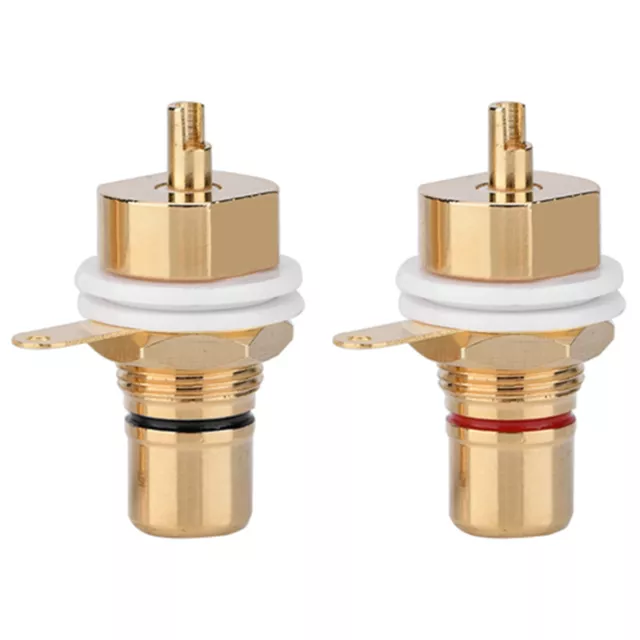 2 Pcs Gold Plated Copper Panel Mount Female Jack Terminal Socket C AUS