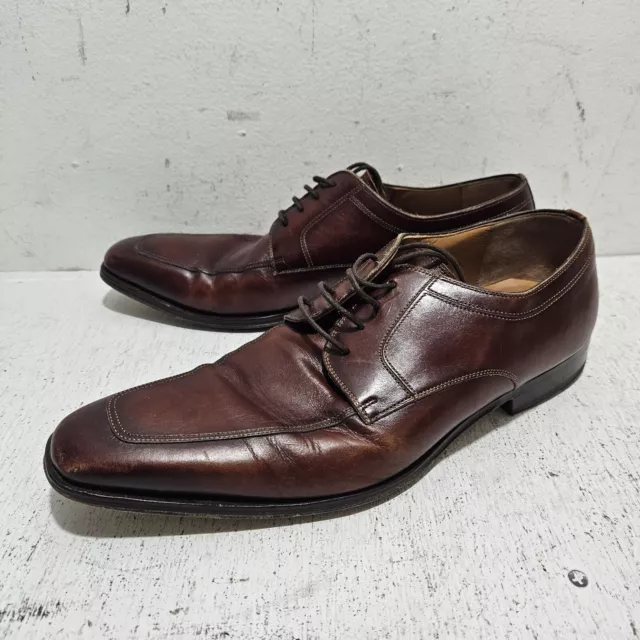 Magnanni Derby Mens Size 10.5 M Brown Leather Casual Dress Shoes Lace Up 19289