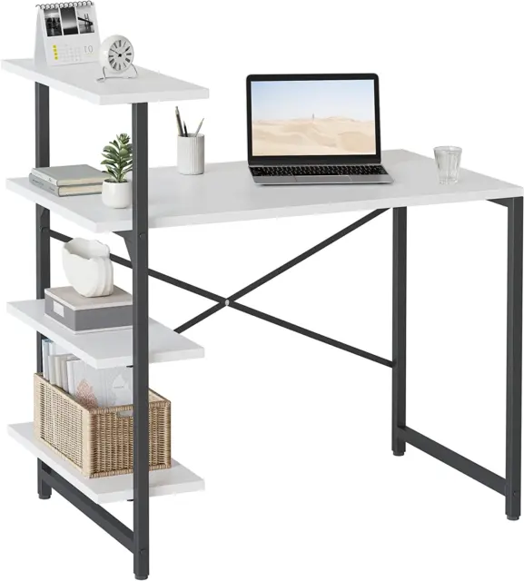 Small Computer Desk with Shelves 40 Inch, Home Office Desk, Study Writing Office