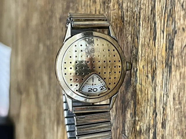 Vintage Elgin Golf Ball Jump Hour Watch  Men's Wind Wristwatch Running 10K RGP